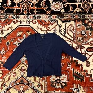 White House Black Market Lightweight Navy Blue Cardigan Size Medium